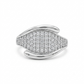 Silvme Crossover Band Ring in 925 sterling silver, jewellery for women, a gift-worthy silver piece