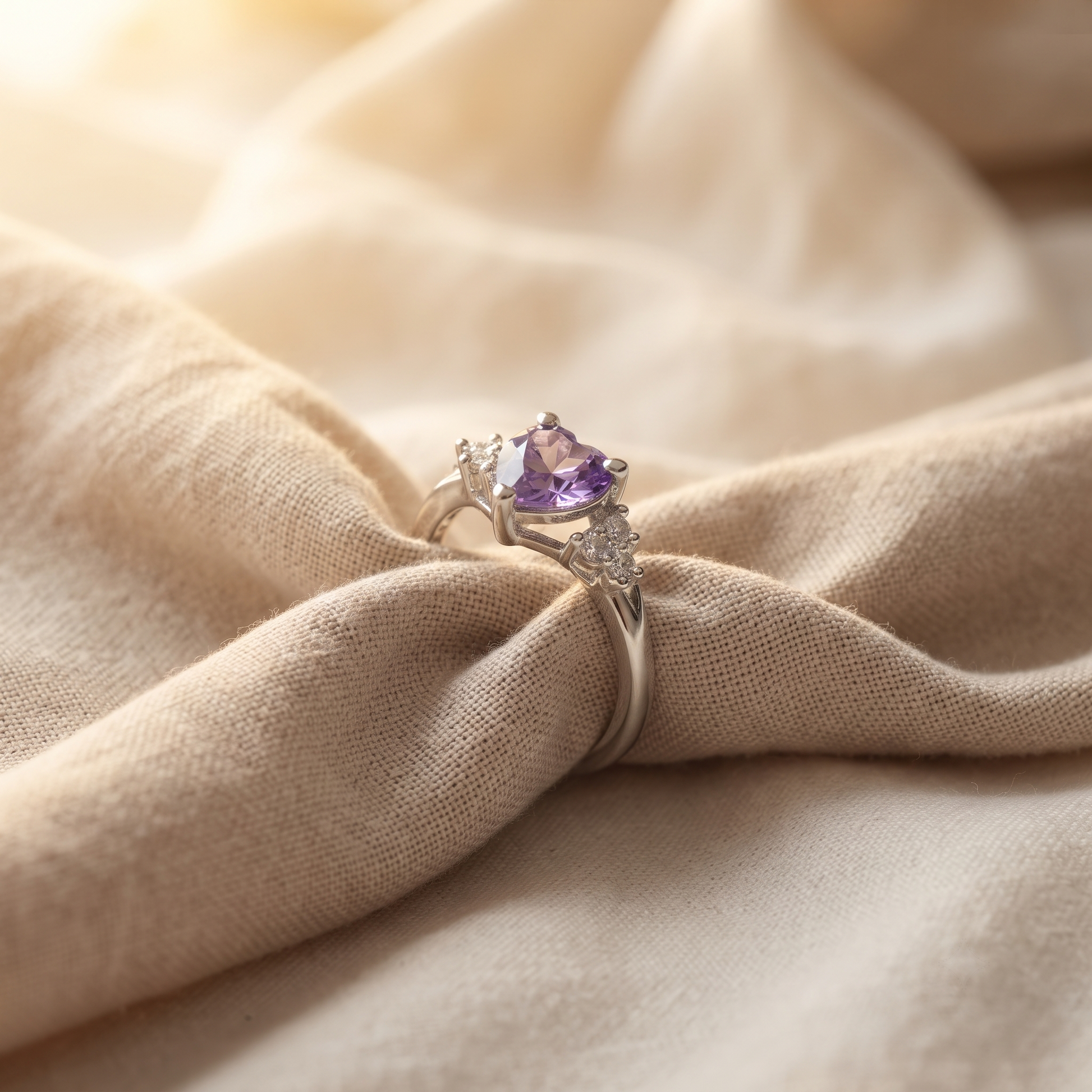 925 silver purple oval stone halo ring for women - thoughtful gift for wife, girlfriend, sister or best friend