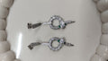 Silvme Pure 925 Sterling Silver Serpent Snake Statement CZ Drop Earrings — Front View
