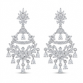 Stone-Set Fan Chandelier Drop Earrings, front product view