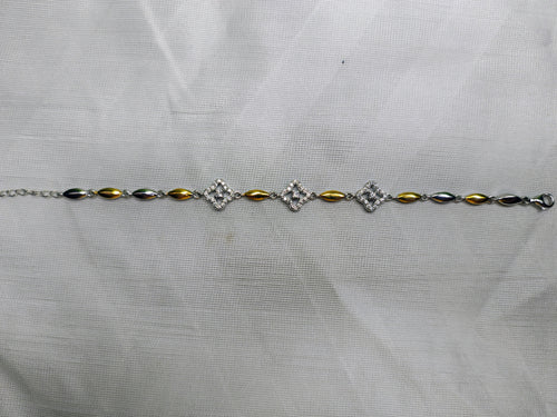 Box chain 925 silver bracelet front view links