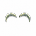 Crescent 925 silver stud earrings for women, gift for sister, styled on fabric
