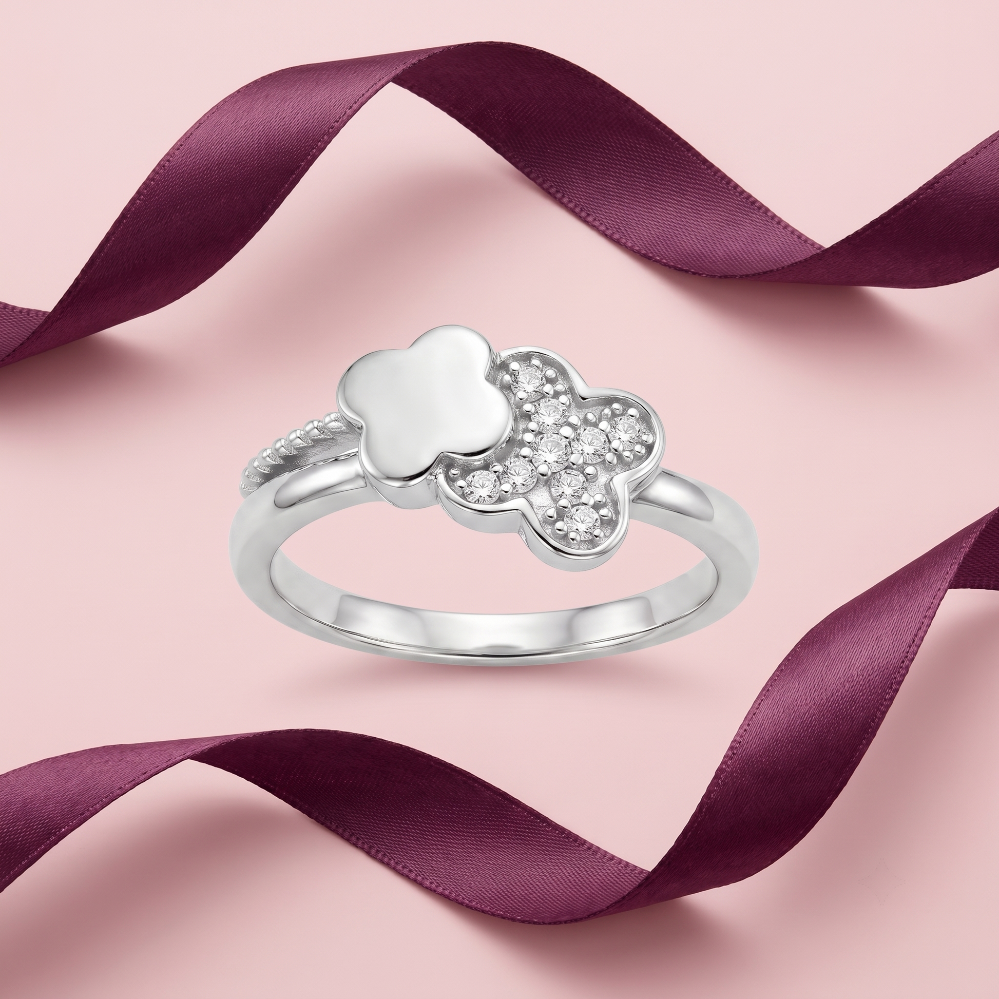 Silvme Cosmos Star Constellation 925 sterling silver ring for women — side profile