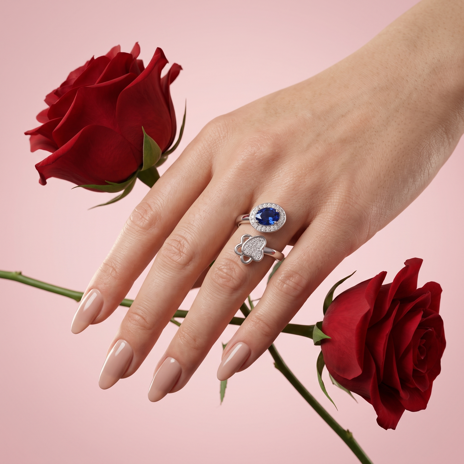 Silvme Wave 925 sterling silver ring for women — close-up detail