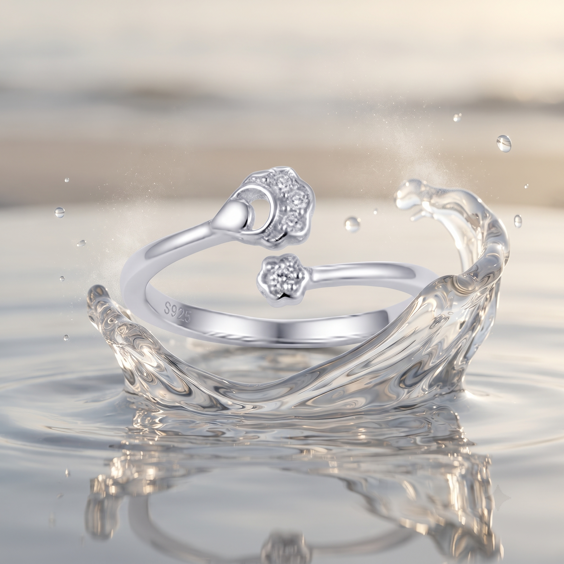 Silvme Classic Birthday 925 sterling silver ring for women — close-up detail