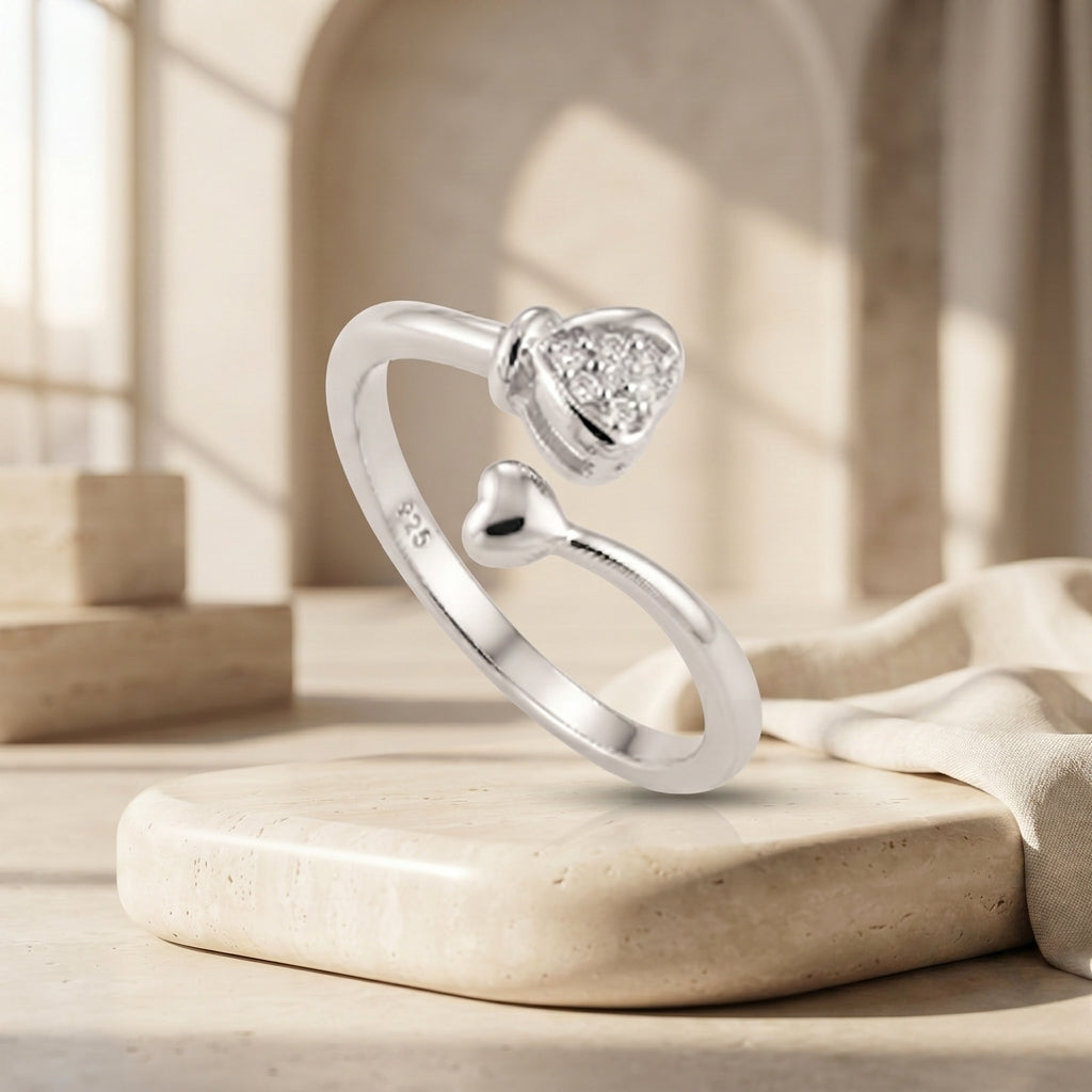 Silvme Anniversary 925 sterling silver ring for women — side profile