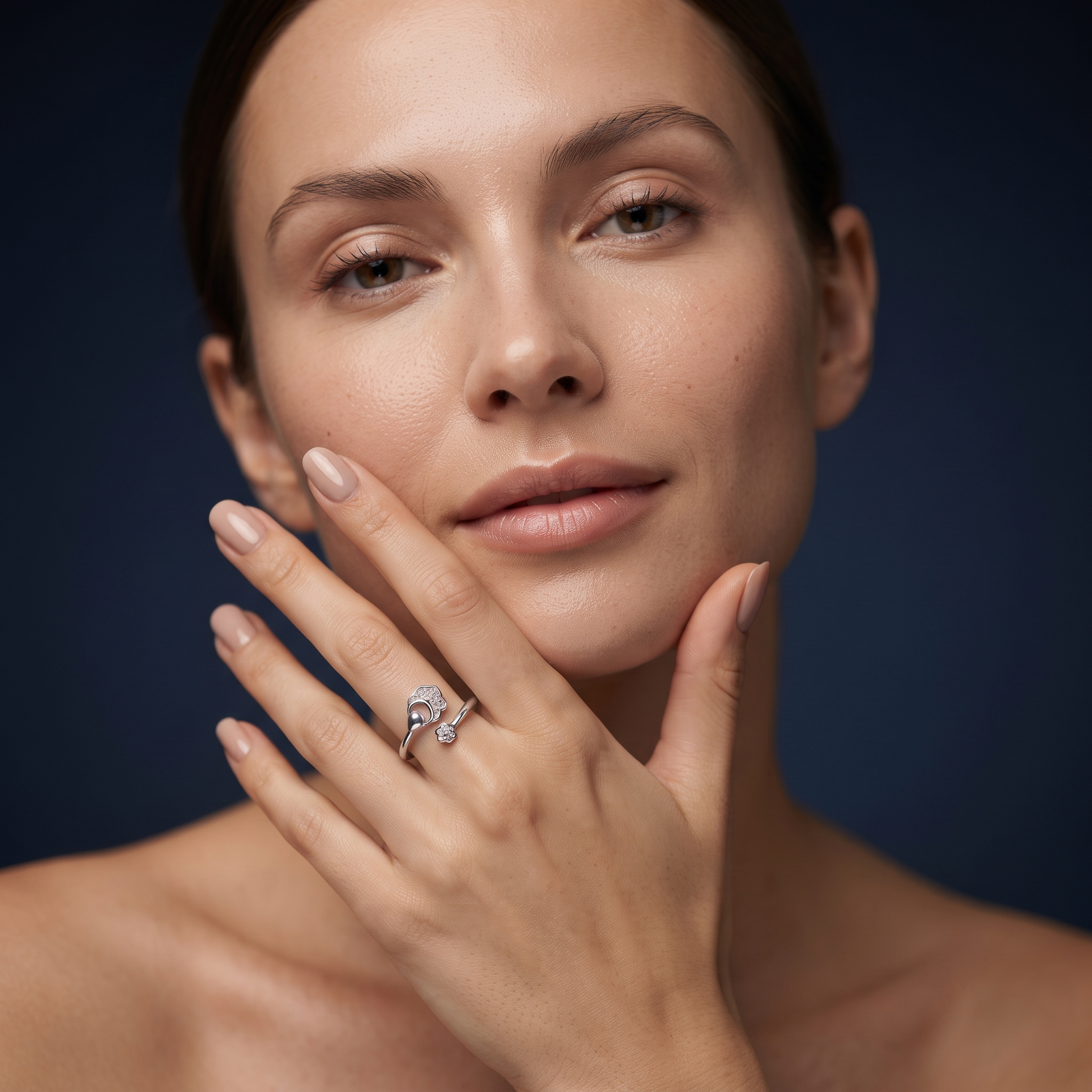 Silvme Classic Birthday 925 sterling silver ring for women — worn on the finger
