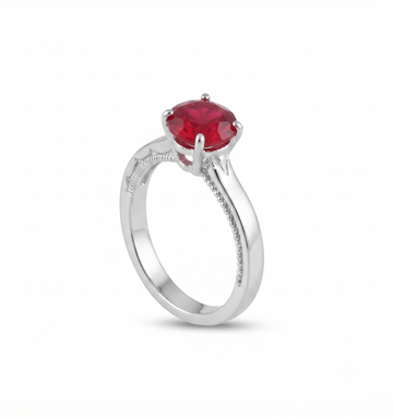 Silvme Bridal Wedding 925 sterling silver ring for women set with cubic zirconia — front view on white background