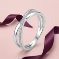 Silvme Solitaire-Style 925 sterling silver ring for women — angled view