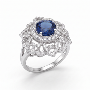 Silvme Twisted 925 sterling silver ring for women — front view on white background