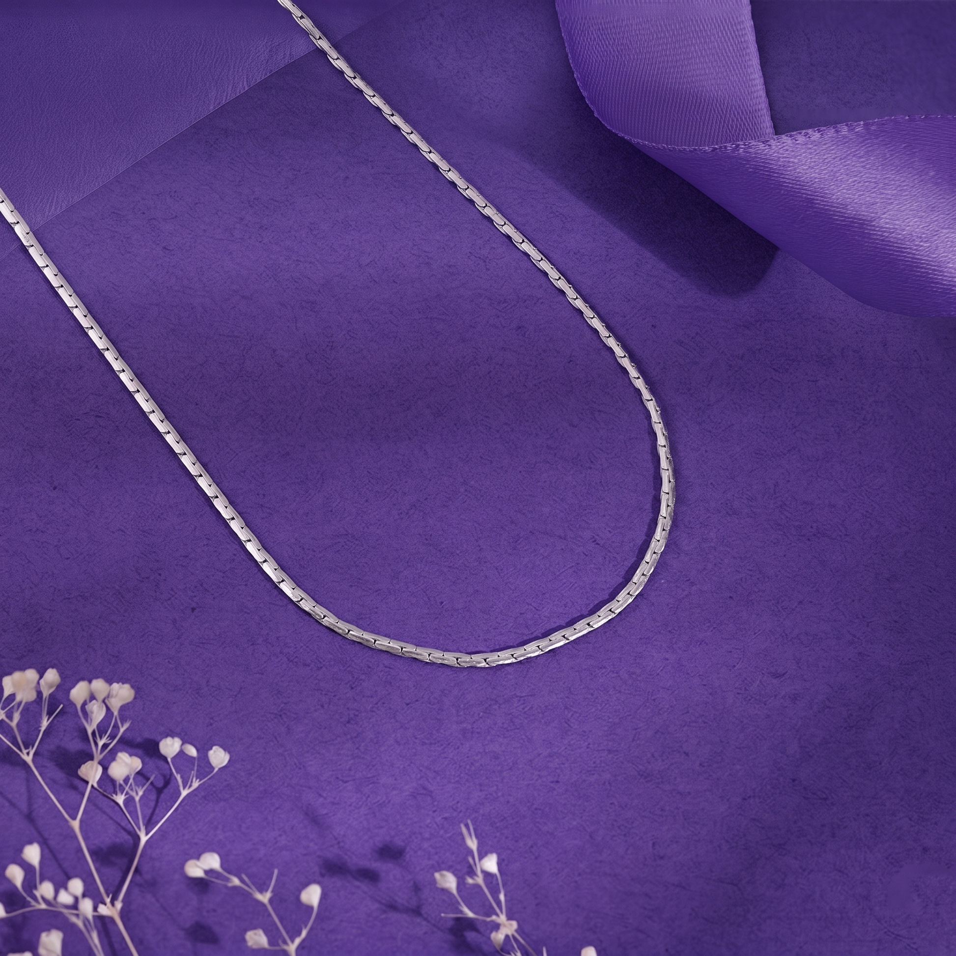 Silvme 925 sterling silver box link chain for women and men, approx. 6.06 g, sterling silver throughout