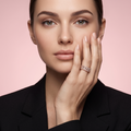 Silvme Crescent Moon 925 sterling silver ring for women — top view