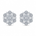 Ornate Floral Snowflake Stud Earrings, front product view