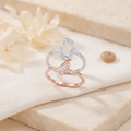 Silvme Emerald Halo with cubic zirconia 925 sterling silver halo ring for women, silver-tone, finger ring for women, pure silver ring for women, angled side view