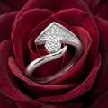 Silvme Floral 925 sterling silver ring for women — top view