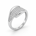 Silvme Crossover 925 sterling silver ring for women — angled view