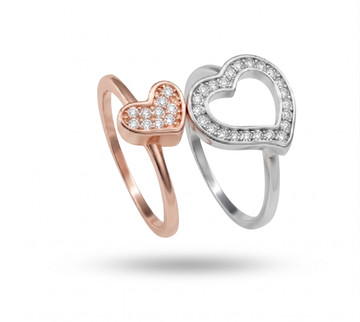 Silvme Heart 925 sterling silver heart ring for women, silver-tone, 92.5 silver ring, hallmark silver ring look, gift box packaging view