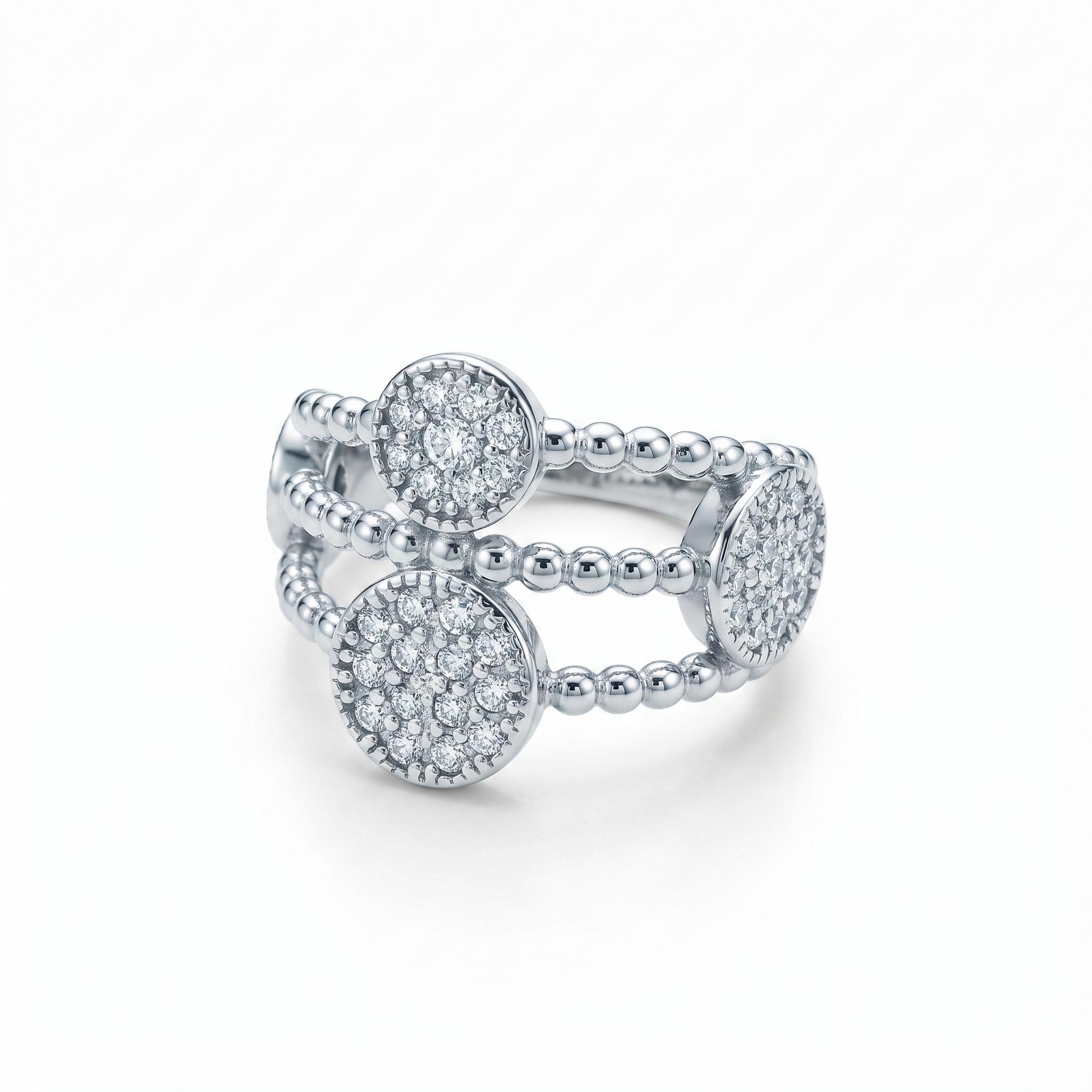Silvme Stone-Set 925 sterling silver ring for women — front view on white background