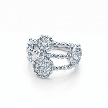 Silvme Stone-Set 925 sterling silver ring for women — front view on white background