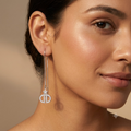 Geometric Monogram Threader Earrings, additional product view 6