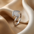Silvme Floral 925 sterling silver ring for women — angled view