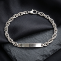 End links and fastening detail on the Silvme rope chain id bracelet