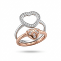 Silvme Open Outline Heart 925 sterling silver heart ring for women, silver-tone, karwa chauth gift, raksha bandhan gift, stacking styling view