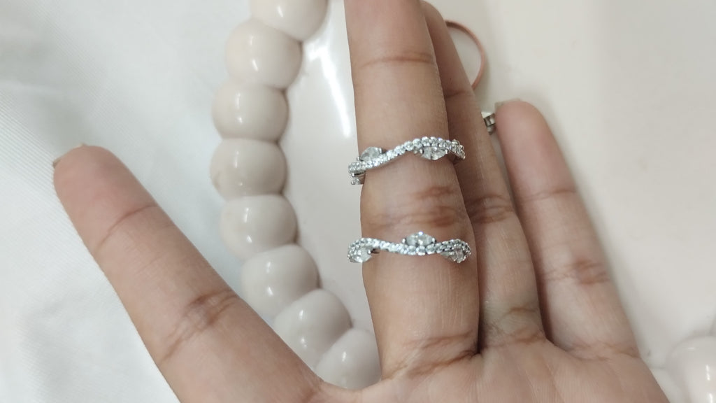 Silvme Pure 925 Sterling Silver CZ Pave Huggie Hoop Earrings — View 5