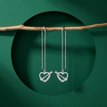 Cupid Arrow Heart Stone-Set Threader Earrings, additional product view 6