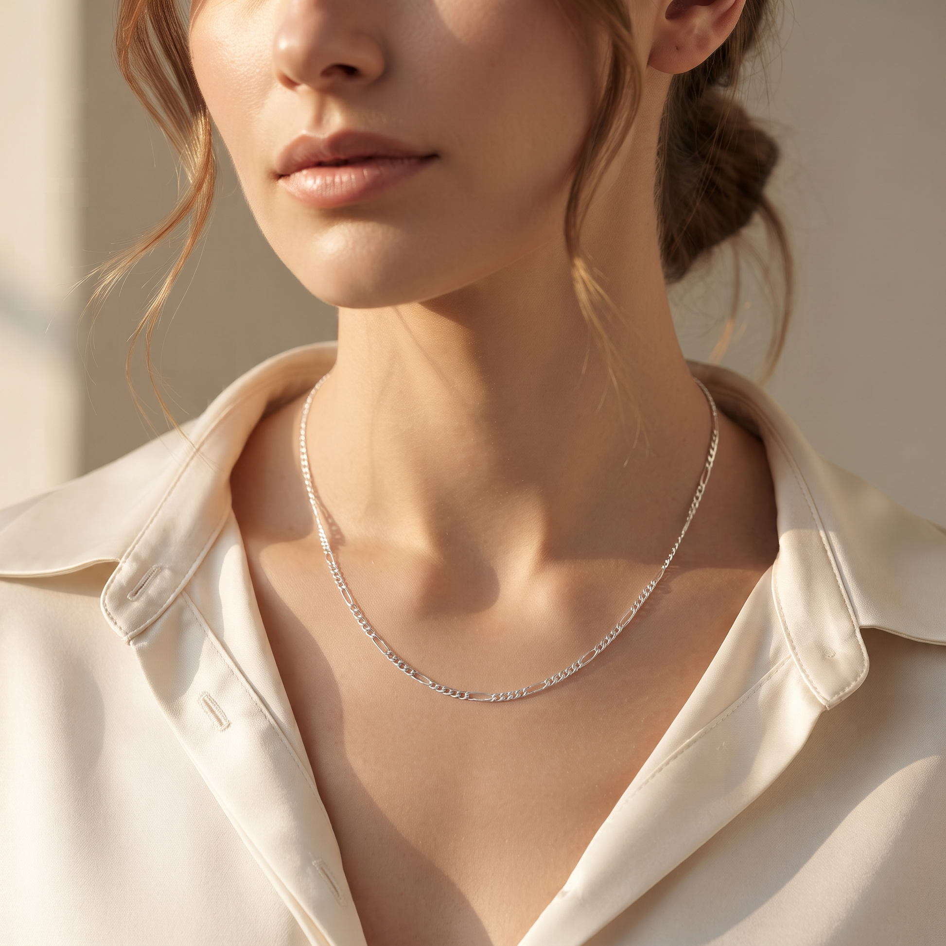 925 sterling silver rhodium-plated chain by Silvme, weighing about 2.17 g, clasp included
