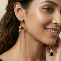 Daisy Cluster Amber-Tone Drop Earrings, additional product view 4