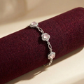Silvme Flower Motif CZ Bracelet in 925 silver, styled for party wear, premium silver jewellery