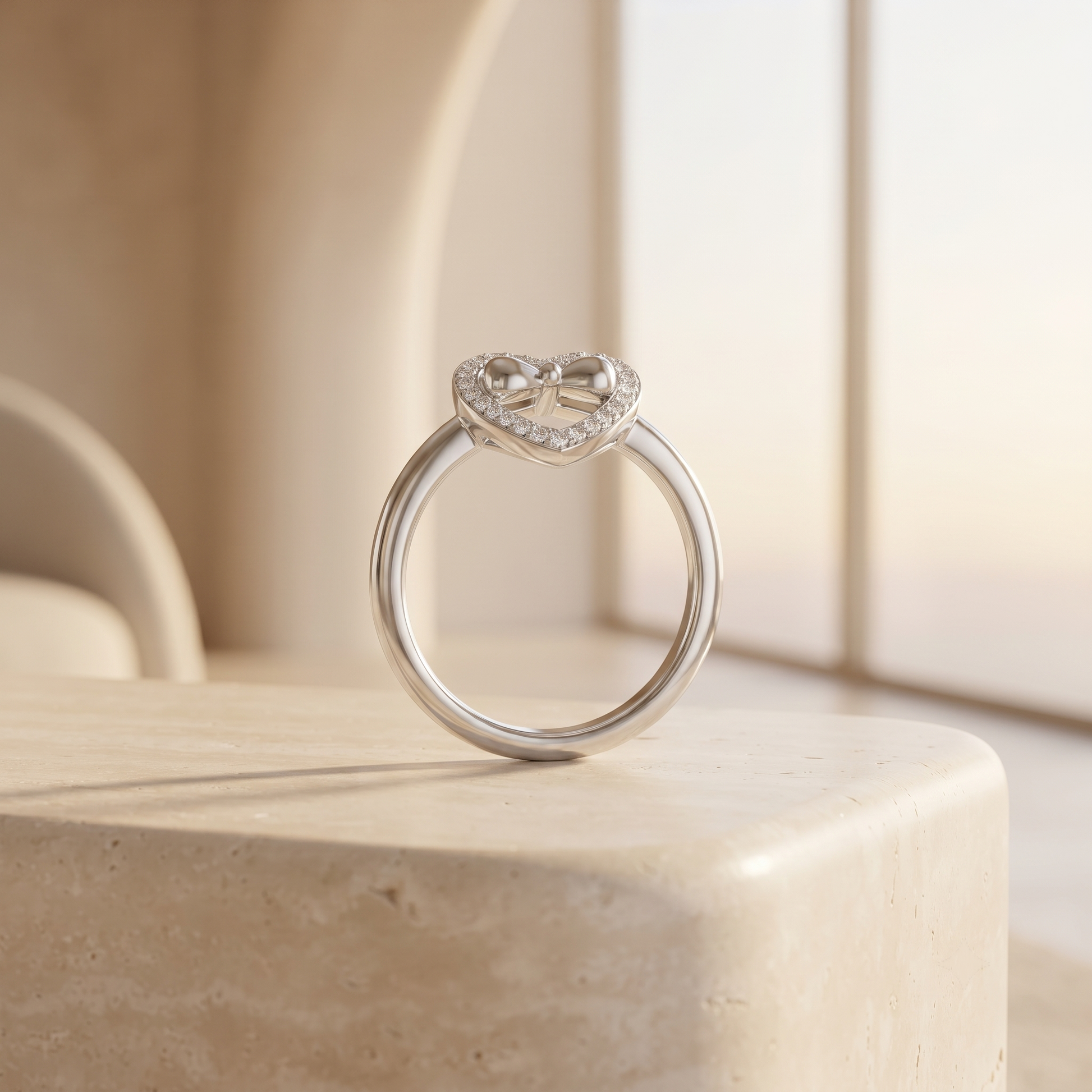 Silvme Gratitude 925 sterling silver ring for women — angled view