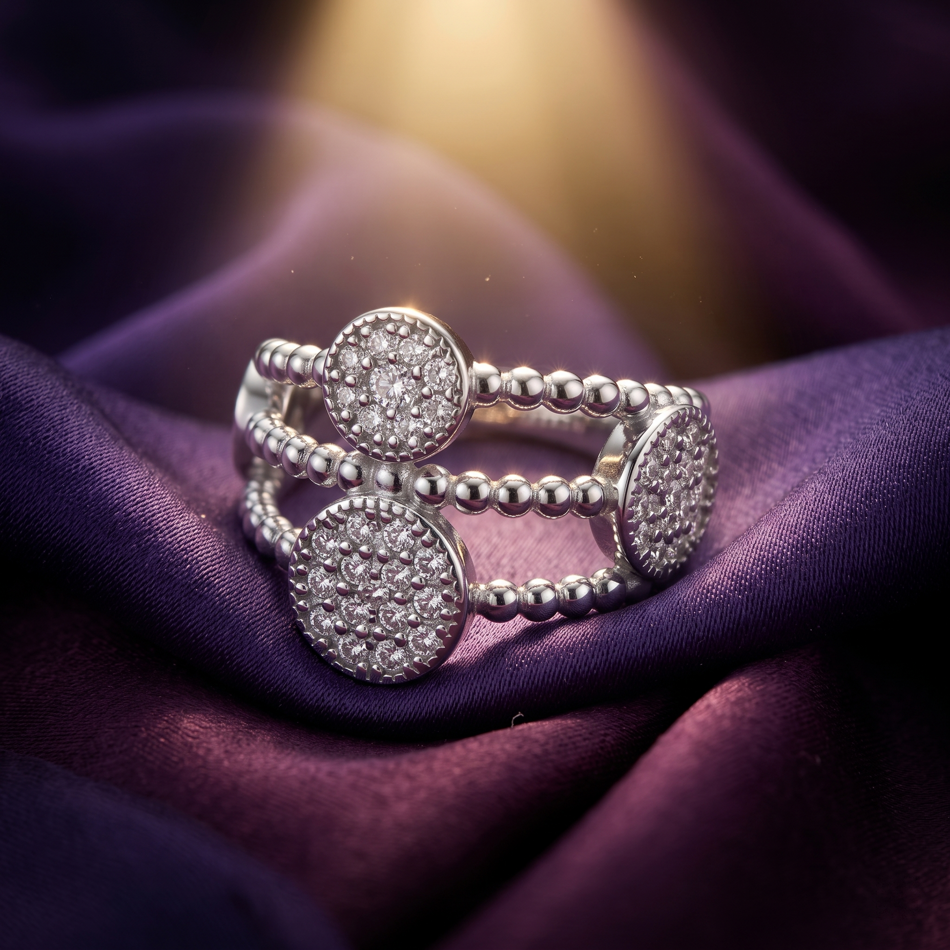 Silvme Stone-Set 925 sterling silver ring for women — worn on the finger