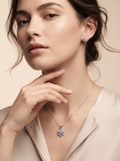 Silvme 925 silver snowflake pendant and stud earrings with cubic zirconia, styled product image