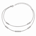 Clasp and adjustable extension-chain detail of the Silvme minimal beaded chain silver anklet