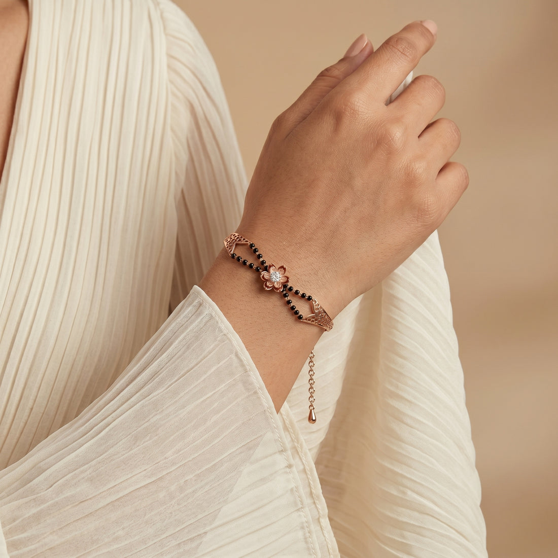 Silvme Rose Gold Plated Bracelet showcasing its rose gold design in 925 sterling silver for women
