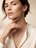 Silvme 925 silver infinity pendant and stud earrings with cubic zirconia, styled product image