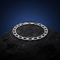 Silvme 925 sterling silver curb chain bracelet for men worn at the side of the body
