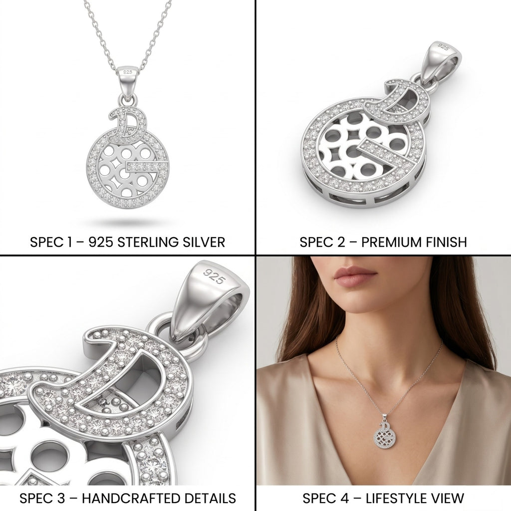 The Silvme Spiritual Pendant Necklace Blessed Gift, a timeless 925 sterling silver piece for women