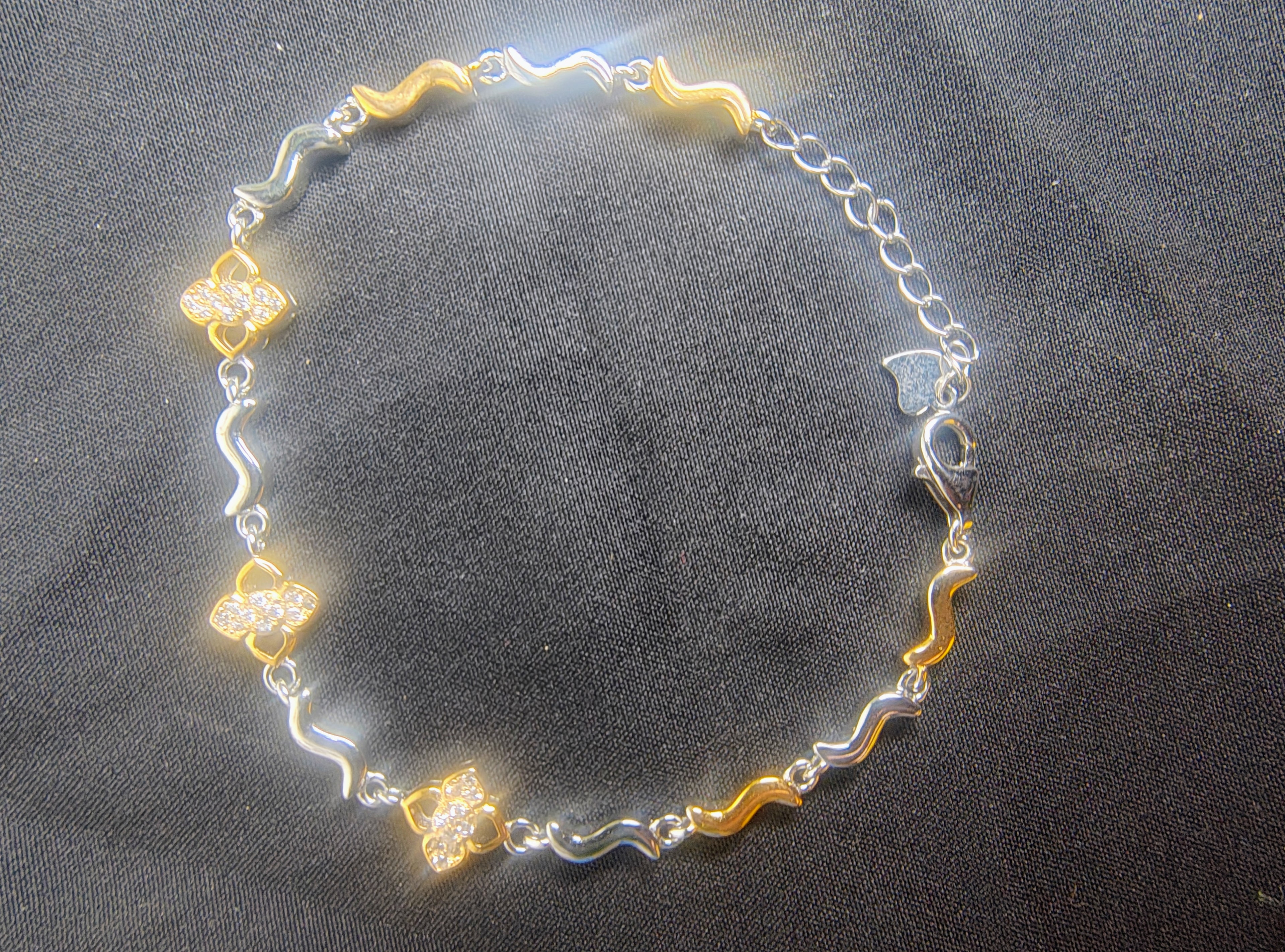 Silvme 925 silver double ring chain bracelet studio