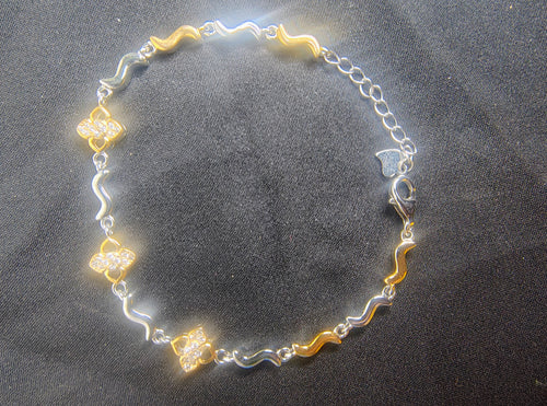 Silvme 925 silver double ring chain bracelet studio