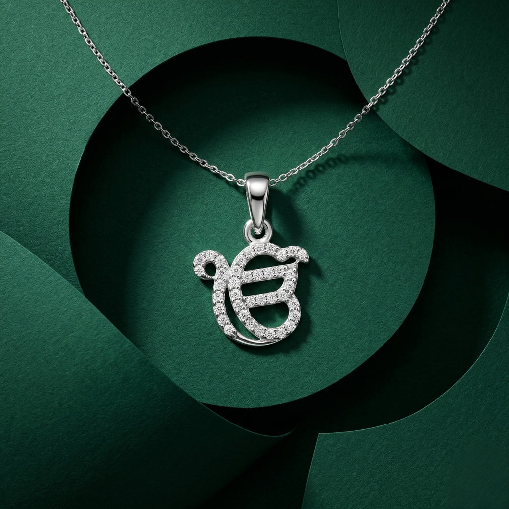 Pendant Necklace design detail on the Silvme Pendant Necklace Special Gift Mom, crafted in polished 925 sterling silver