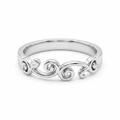 Silvme Crescent Moon Arch 925 sterling silver ring for women — top view