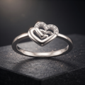 Silvme Romantic Couple 925 sterling silver ring for women — side profile