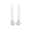 Geometric Monogram Threader Earrings, front product view