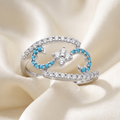 Silvme Knot Design 925 sterling silver ring for women — top view