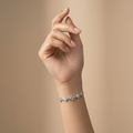 Sparkling cubic zirconia setting on the Silvme Lotus Flower CZ Bracelet, 925 silver jewellery