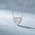 Sparkling cubic zirconia setting on the Silvme Moon Star Pendant Necklace, 925 silver jewellery