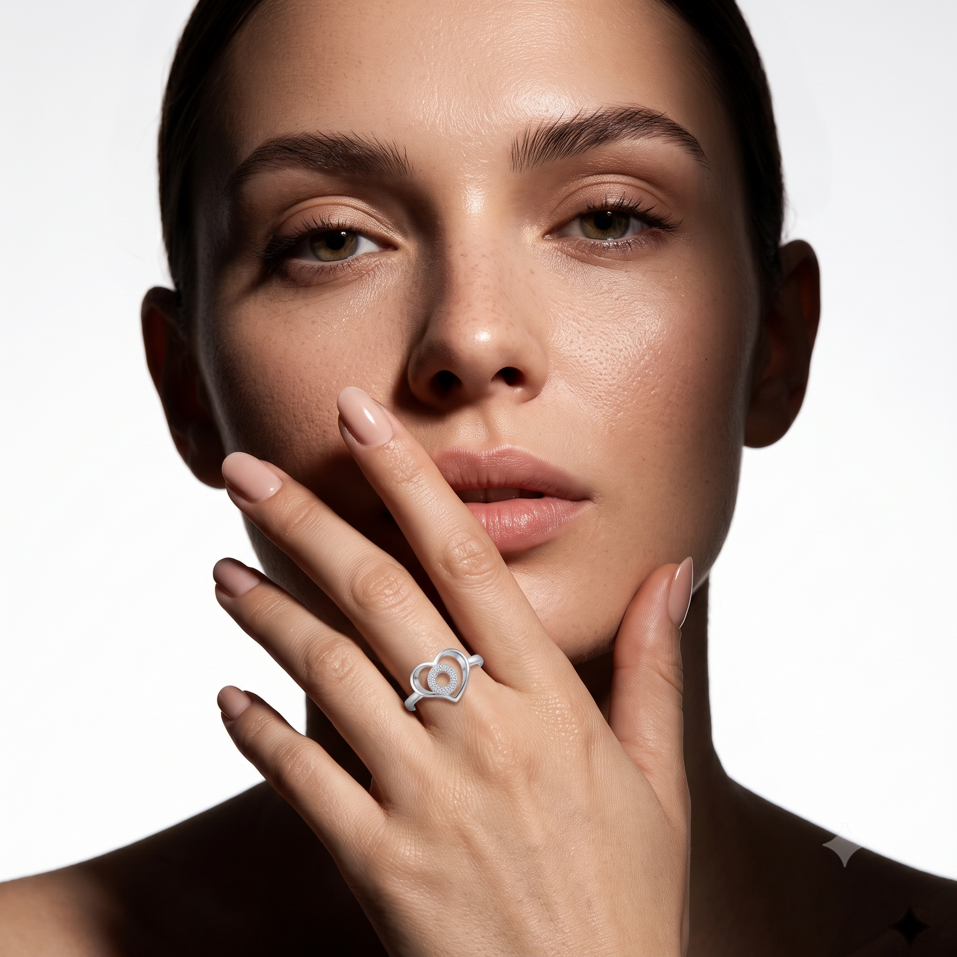 Silvme Daisy Bloom Floral 925 sterling silver ring for women — top view